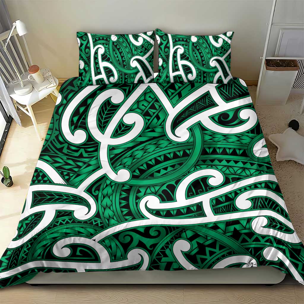Aotearoa Maori Kowhaiwhai Bedding Set Kakariki Puhoro and Patiki LT9 - Polynesian Pride