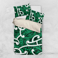 Aotearoa Maori Kowhaiwhai Bedding Set Kakariki Puhoro and Patiki LT9 US Twin 172cm x 218cm Green - Polynesian Pride