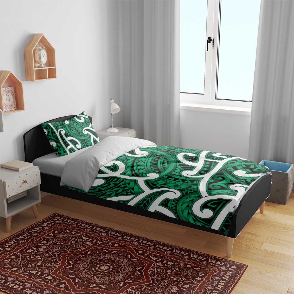 Aotearoa Maori Kowhaiwhai Bedding Set Kakariki Puhoro and Patiki LT9 - Polynesian Pride