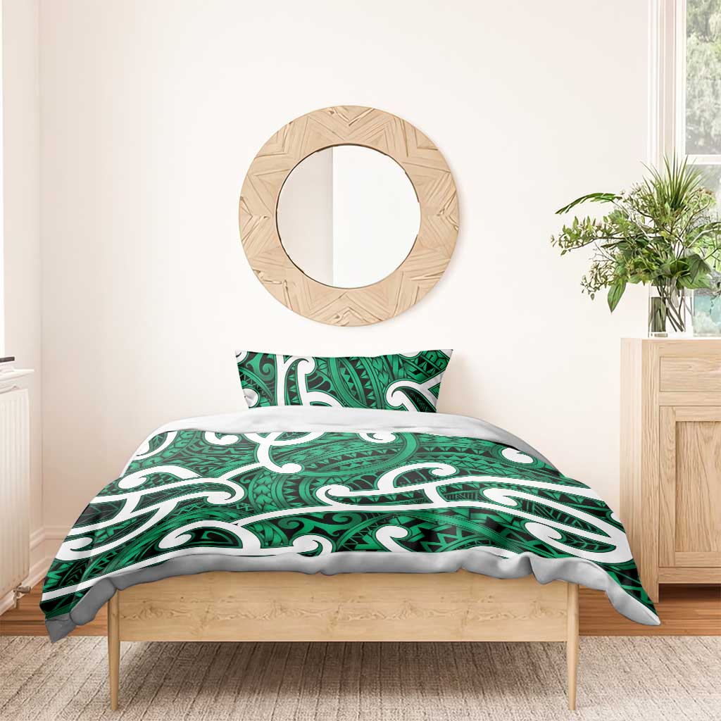 Aotearoa Maori Kowhaiwhai Bedding Set Kakariki Puhoro and Patiki LT9 - Polynesian Pride