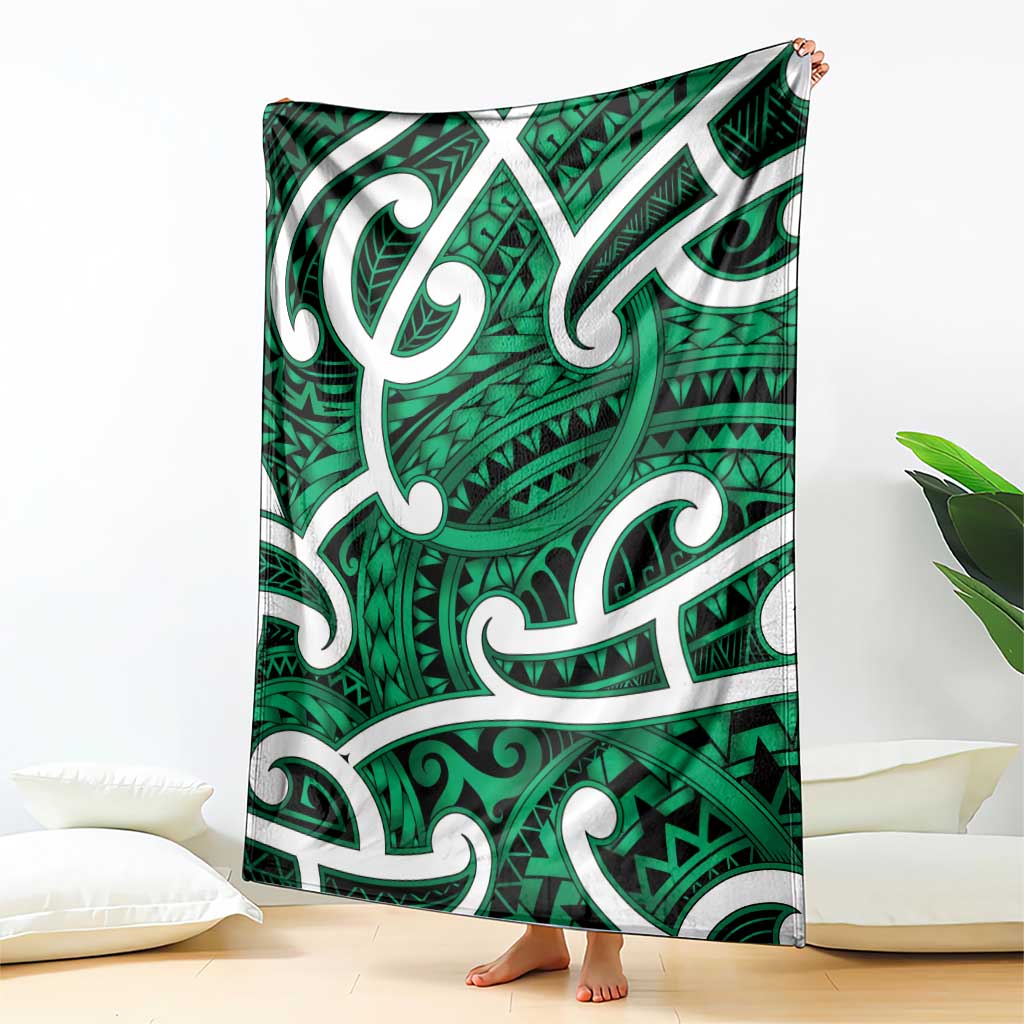 Aotearoa Maori Kowhaiwhai Blanket Kakariki Puhoro and Patiki LT9 - Polynesian Pride