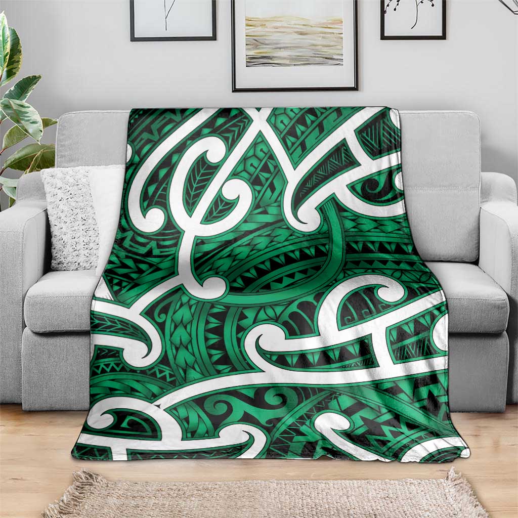 Aotearoa Maori Kowhaiwhai Blanket Kakariki Puhoro and Patiki LT9 - Polynesian Pride