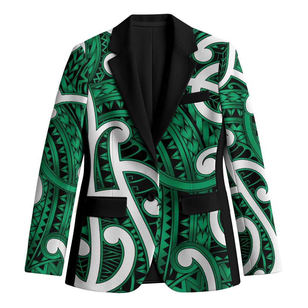 Aotearoa Maori Kowhaiwhai Blazer Kakariki Puhoro and Patiki LT9 Unisex Green - Polynesian Pride