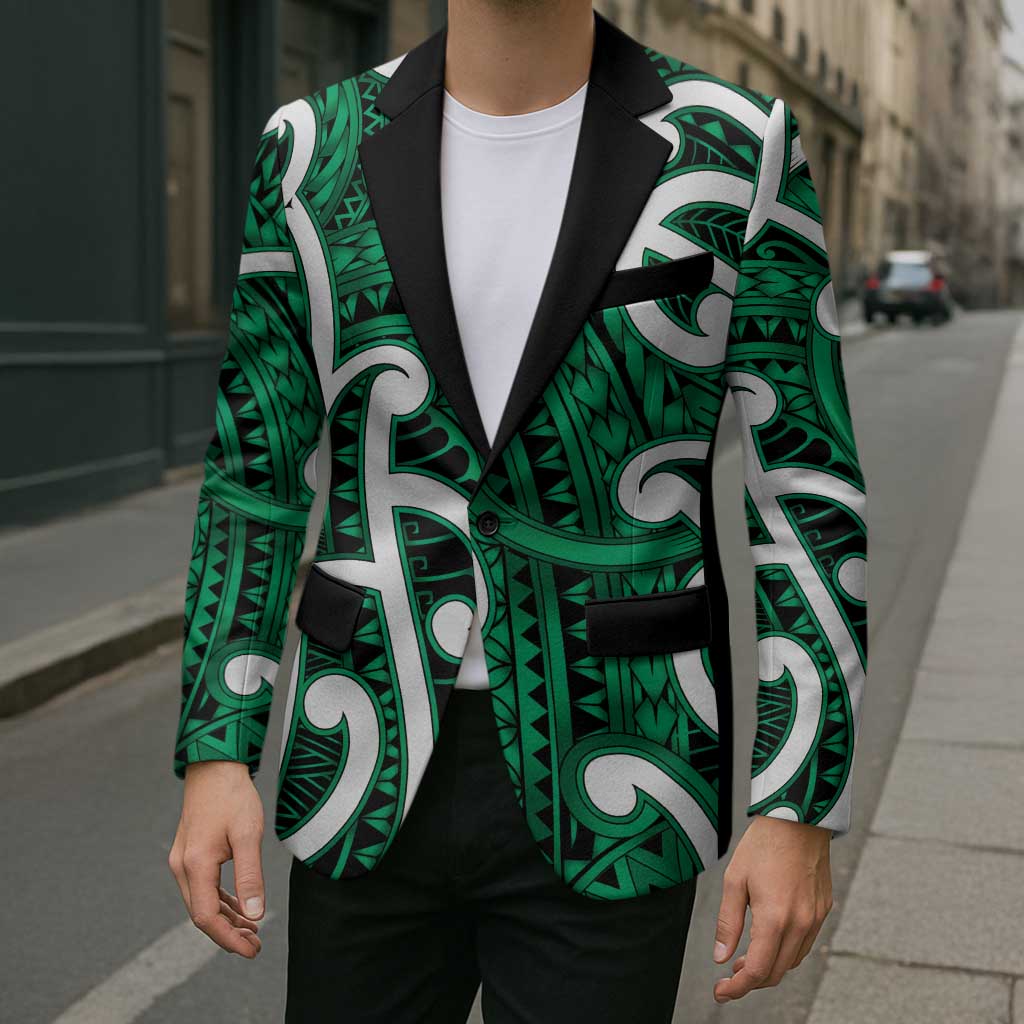 Aotearoa Maori Kowhaiwhai Blazer Kakariki Puhoro and Patiki LT9 - Polynesian Pride