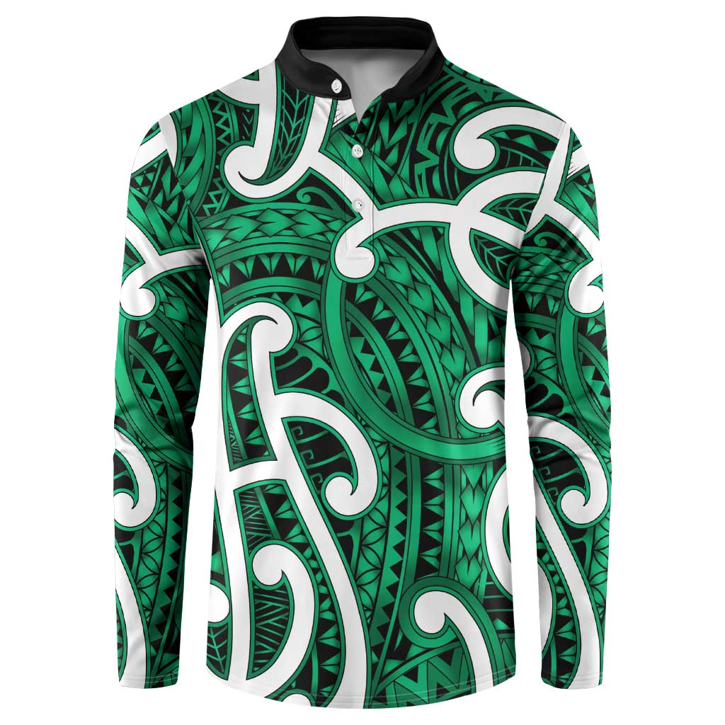 Aotearoa Maori Kowhaiwhai Button Sweatshirt Kakariki Puhoro and Patiki