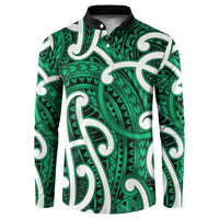 Aotearoa Maori Kowhaiwhai Button Sweatshirt Kakariki Puhoro and Patiki