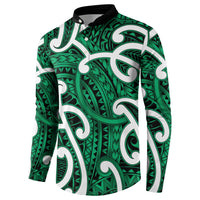 Aotearoa Maori Kowhaiwhai Button Sweatshirt Kakariki Puhoro and Patiki