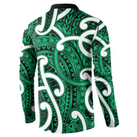 Aotearoa Maori Kowhaiwhai Button Sweatshirt Kakariki Puhoro and Patiki