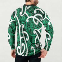 Aotearoa Maori Kowhaiwhai Button Sweatshirt Kakariki Puhoro and Patiki