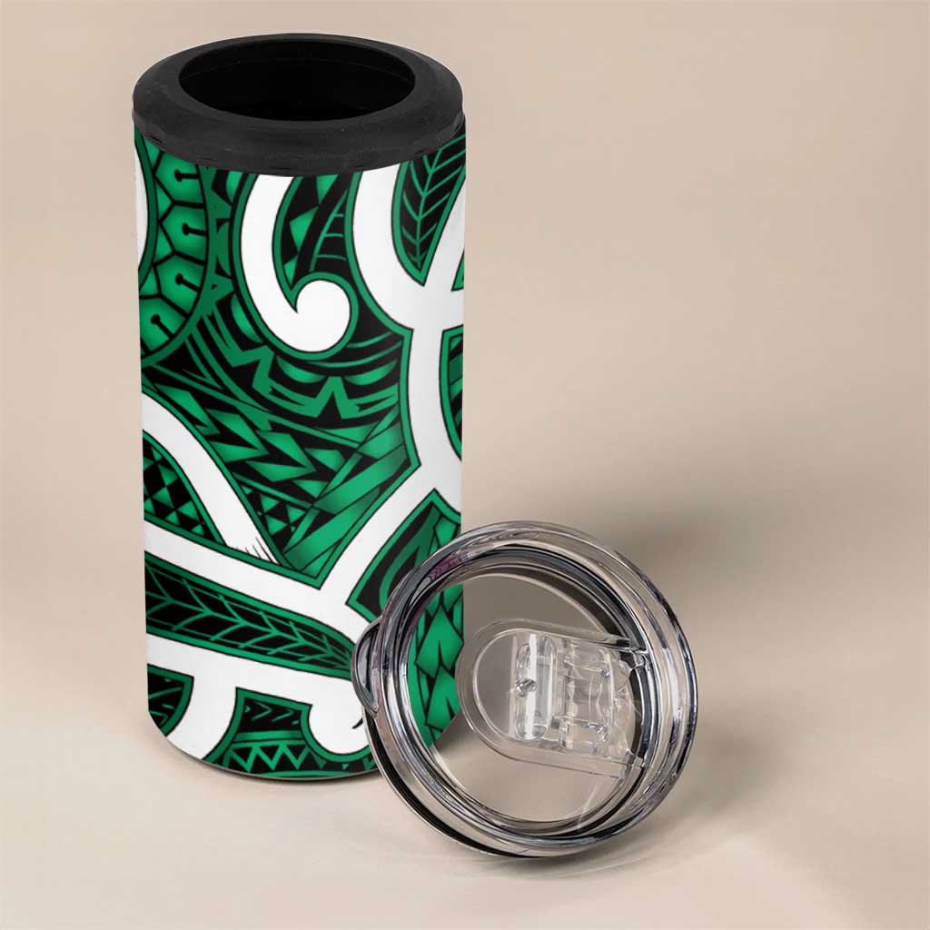Aotearoa Maori Kowhaiwhai 4 in 1 Can Cooler Tumbler Kakariki Puhoro and Patiki