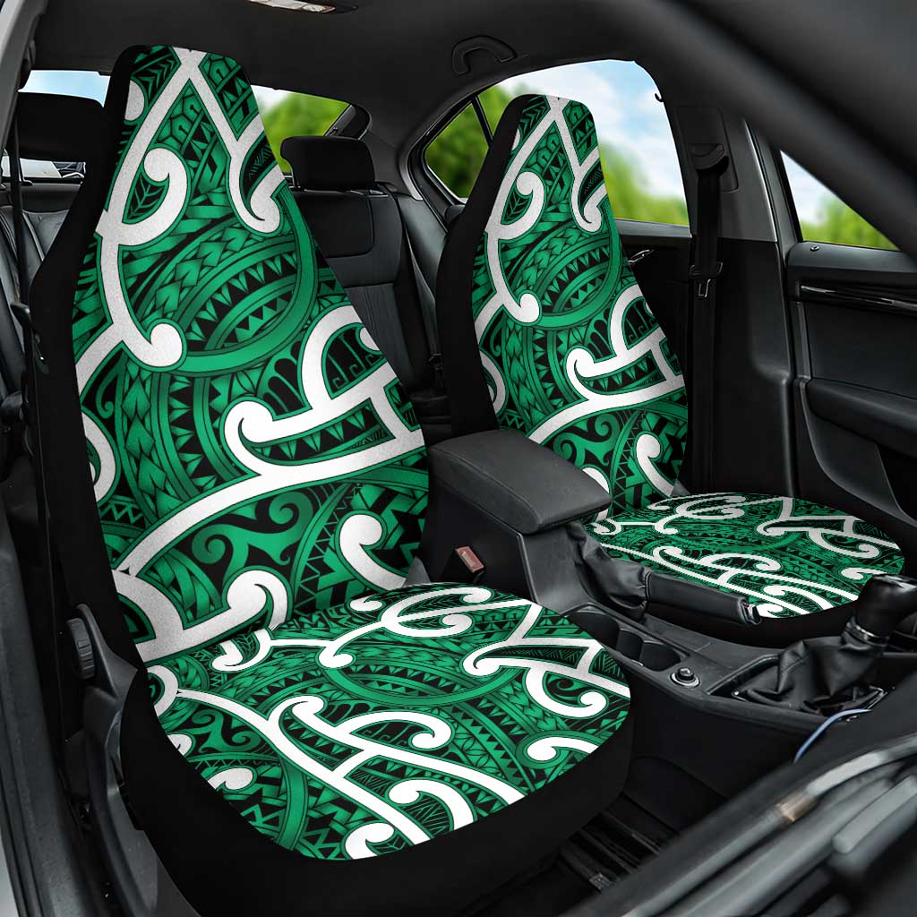 Aotearoa Maori Kowhaiwhai Car Seat Cover Kakariki Puhoro and Patiki LT9 One Size Green - Polynesian Pride