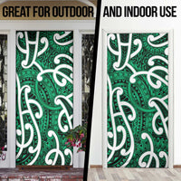 Aotearoa Maori Kowhaiwhai Door Cover Kakariki Puhoro and Patiki