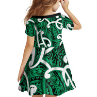 Aotearoa Maori Kowhaiwhai Family Matching Off Shoulder Maxi Dress and Hawaiian Shirt Kakariki Puhoro and Patiki