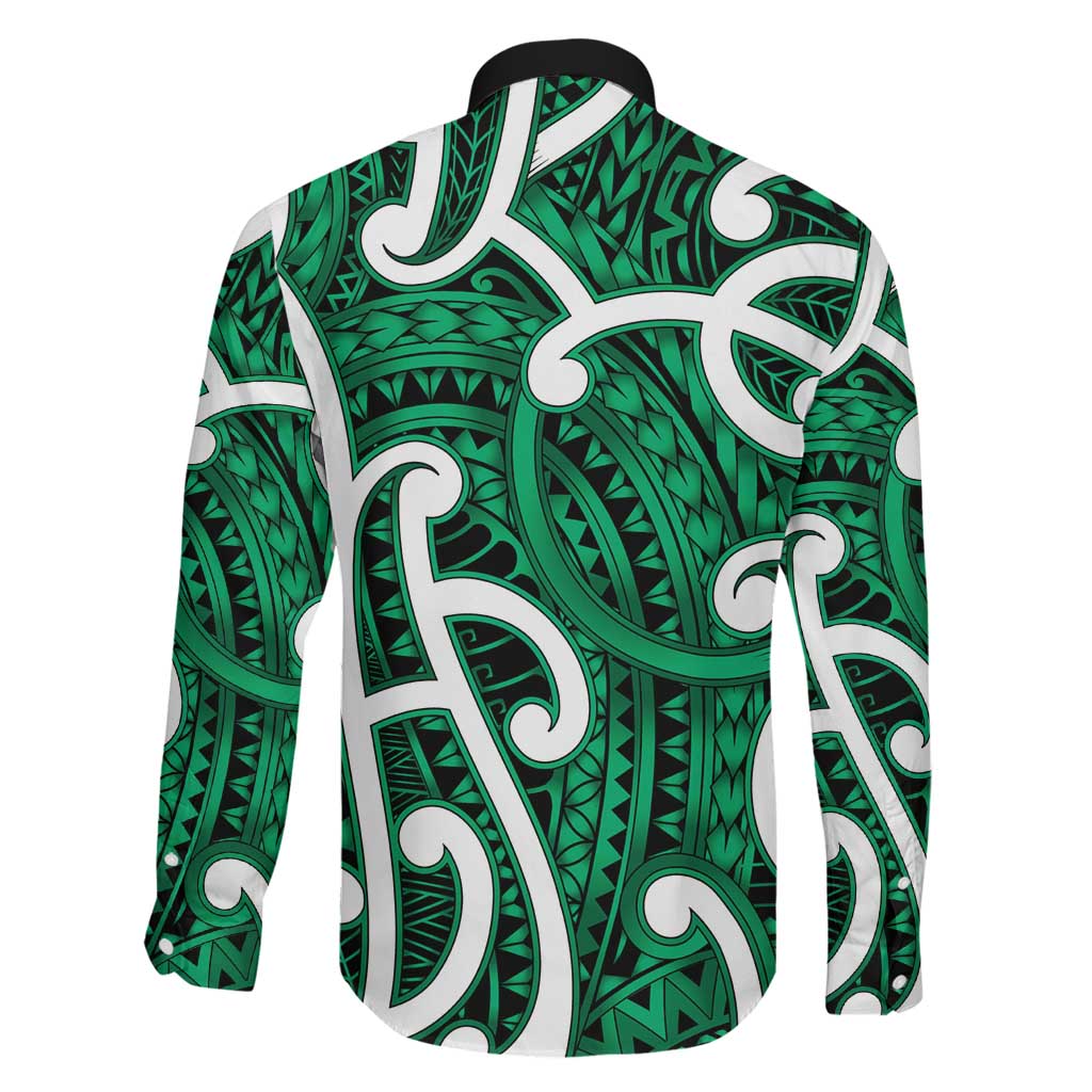 Aotearoa Maori Kowhaiwhai Family Matching Off Shoulder Maxi Dress and Hawaiian Shirt Kakariki Puhoro and Patiki