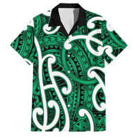 Aotearoa Maori Kowhaiwhai Family Matching Puletasi and Hawaiian Shirt Kakariki Puhoro and Patiki