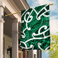 Aotearoa Maori Kowhaiwhai Garden Flag Kakariki Puhoro and Patiki LT9 House Flag Green - Polynesian Pride