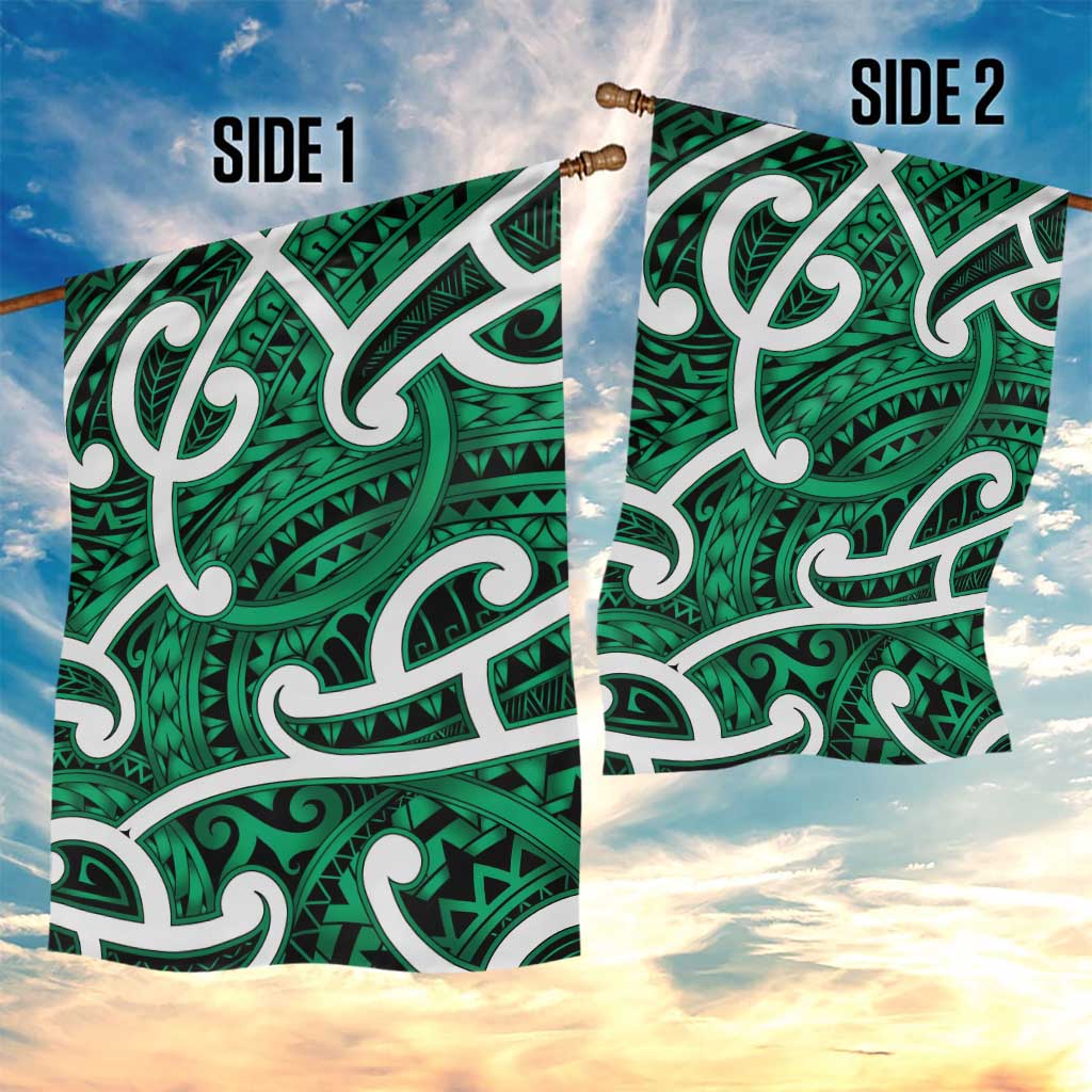 Aotearoa Maori Kowhaiwhai Garden Flag Kakariki Puhoro and Patiki LT9 - Polynesian Pride