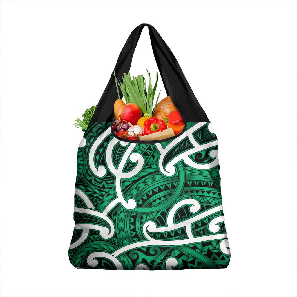 Aotearoa Maori Kowhaiwhai Grocery Bag Kakariki Puhoro and Patiki LT9 1-pack One Size Green - Polynesian Pride
