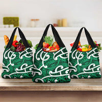 Aotearoa Maori Kowhaiwhai Grocery Bag Kakariki Puhoro and Patiki LT9 3-pack One Size Green - Polynesian Pride