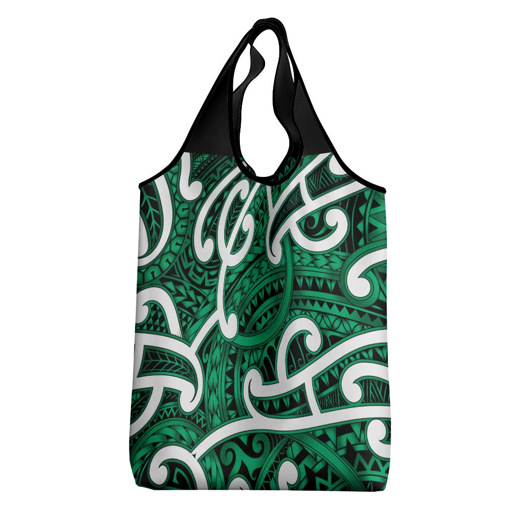 Aotearoa Maori Kowhaiwhai Grocery Bag Kakariki Puhoro and Patiki LT9 - Polynesian Pride