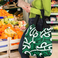 Aotearoa Maori Kowhaiwhai Grocery Bag Kakariki Puhoro and Patiki LT9 - Polynesian Pride