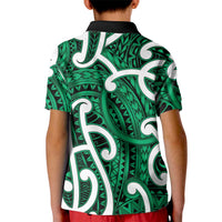 Aotearoa Maori Kowhaiwhai Kid Polo Shirt Kakariki Puhoro and Patiki LT9 - Polynesian Pride