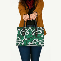 Aotearoa Maori Kowhaiwhai Leather Bag Kakariki Puhoro and Patiki LT9 - Polynesian Pride