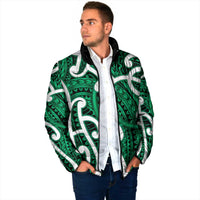 Aotearoa Maori Kowhaiwhai Padded Jacket Kakariki Puhoro and Patiki LT9 - Polynesian Pride