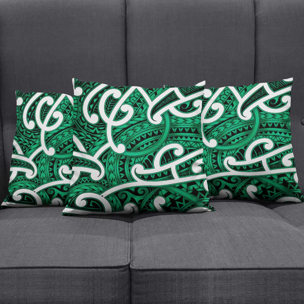 Aotearoa Maori Kowhaiwhai Pillow Cover Kakariki Puhoro and Patiki LT9 - Polynesian Pride