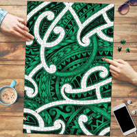 Aotearoa Maori Kowhaiwhai Puzzle Kakariki Puhoro and Patiki LT9 Green - Polynesian Pride