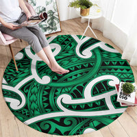 Aotearoa Maori Kowhaiwhai Round Carpet Kakariki Puhoro and Patiki LT9 - Polynesian Pride