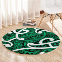 Aotearoa Maori Kowhaiwhai Round Carpet Kakariki Puhoro and Patiki LT9 - Polynesian Pride