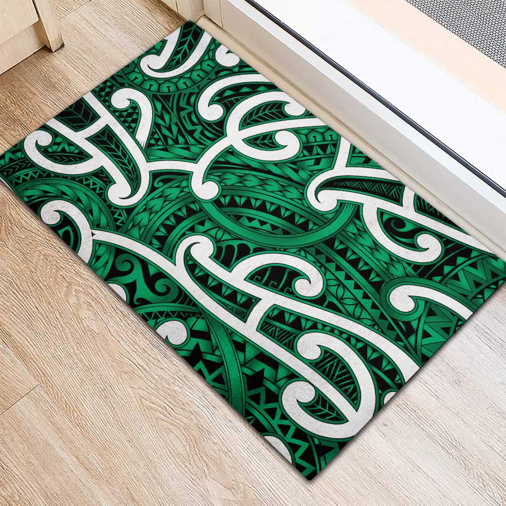 Aotearoa Maori Kowhaiwhai Rubber Doormat Kakariki Puhoro and Patiki