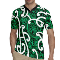 Aotearoa Maori Kowhaiwhai Rugby Jersey Kakariki Puhoro and Patiki LT9 - Polynesian Pride