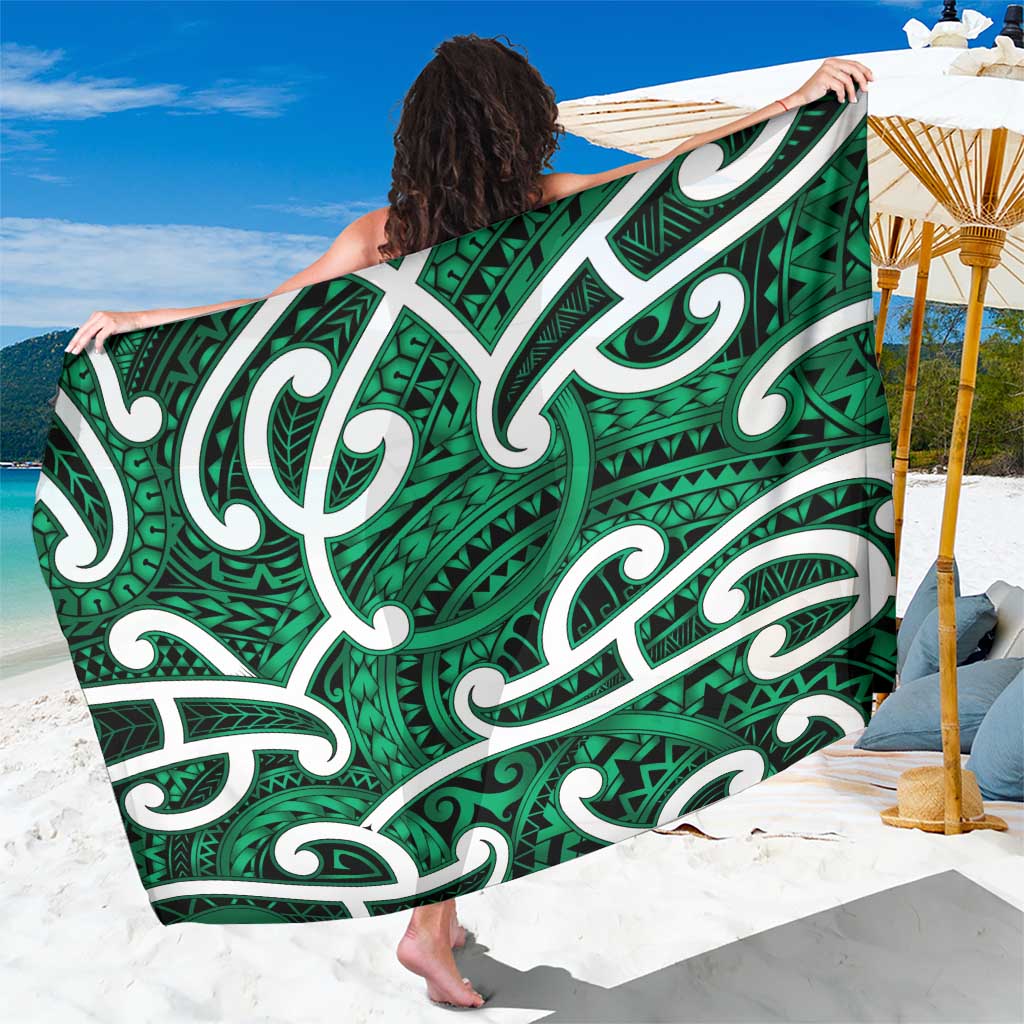 Aotearoa Maori Kowhaiwhai Sarong Kakariki Puhoro and Patiki LT9 One Size 44 x 66 inches Green - Polynesian Pride