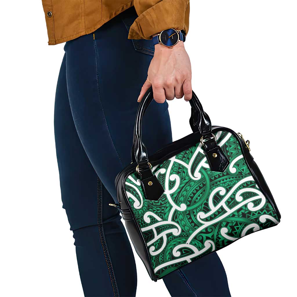 Aotearoa Maori Kowhaiwhai Shoulder Handbag Kakariki Puhoro and Patiki LT9 - Polynesian Pride