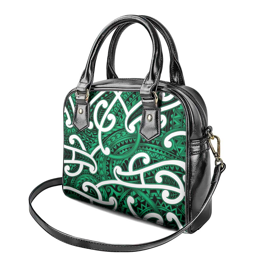 Aotearoa Maori Kowhaiwhai Shoulder Handbag Kakariki Puhoro and Patiki LT9 - Polynesian Pride