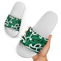 Aotearoa Maori Kowhaiwhai Slide Sandals Kakariki Puhoro and Patiki LT9 - Polynesian Pride
