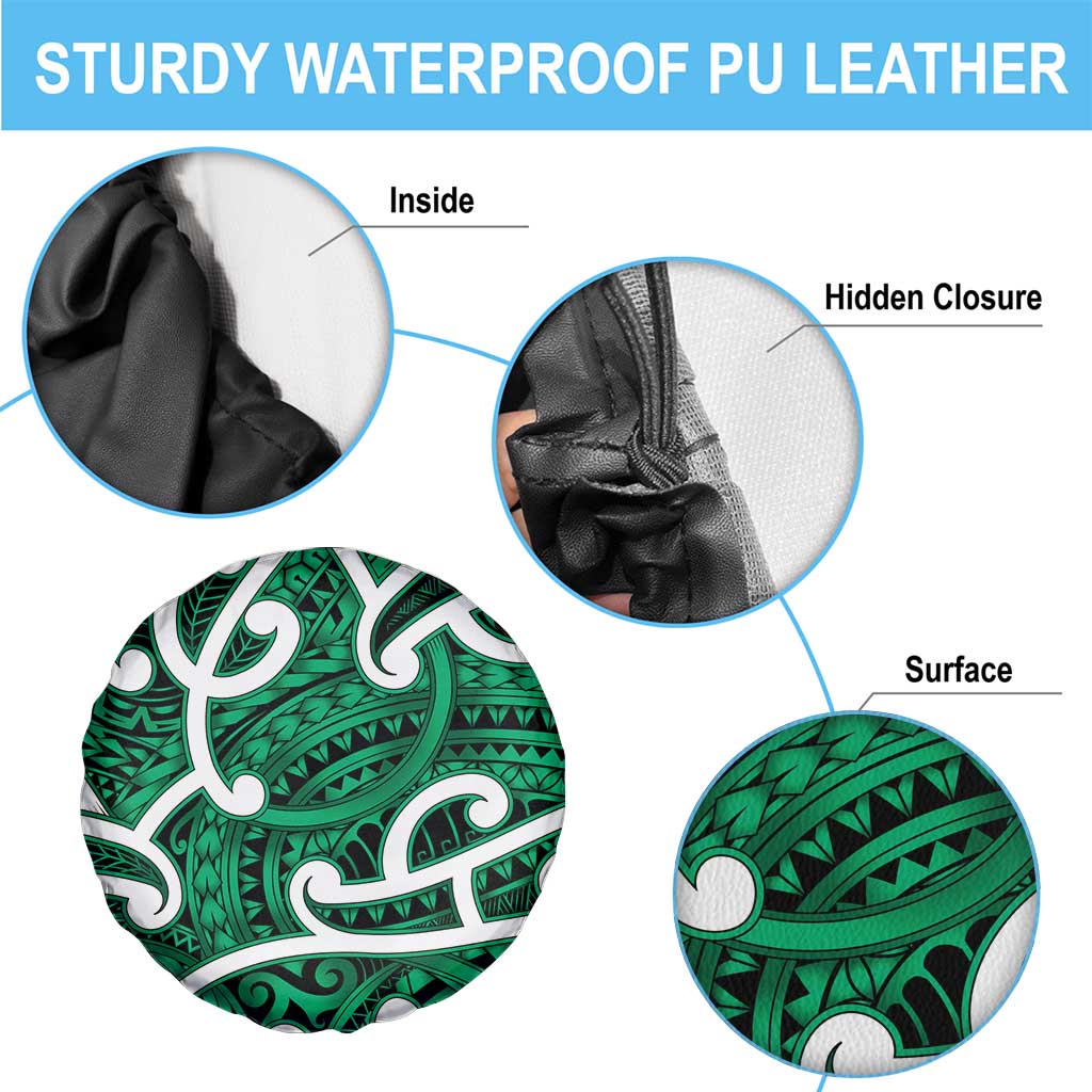Aotearoa Maori Kowhaiwhai Spare Tire Cover Kakariki Puhoro and Patiki LT9 - Polynesian Pride