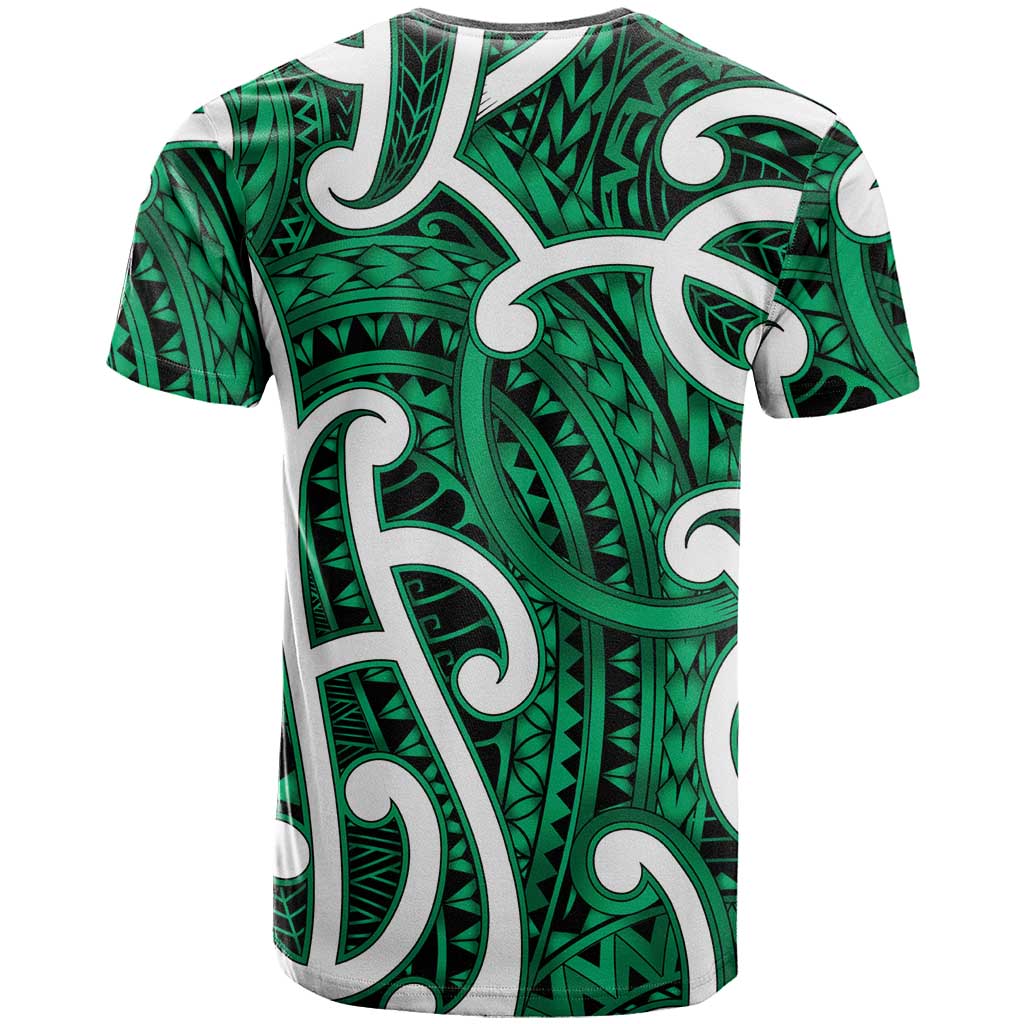 Aotearoa Maori Kowhaiwhai T Shirt Kakariki Puhoro and Patiki LT9 - Polynesian Pride
