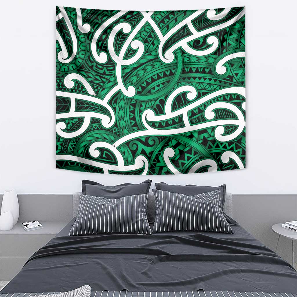 Aotearoa Maori Kowhaiwhai Tapestry Kakariki Puhoro and Patiki LT9 - Polynesian Pride