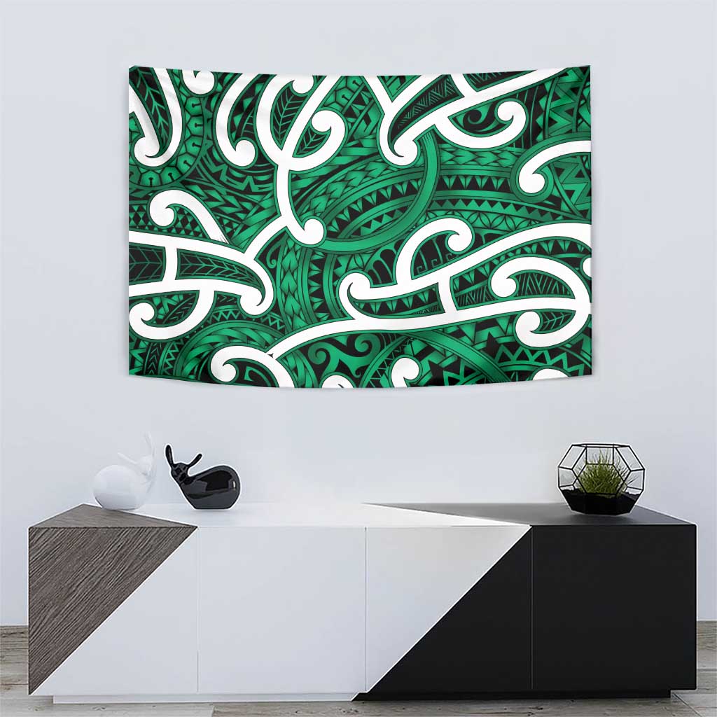 Aotearoa Maori Kowhaiwhai Tapestry Kakariki Puhoro and Patiki LT9 - Polynesian Pride