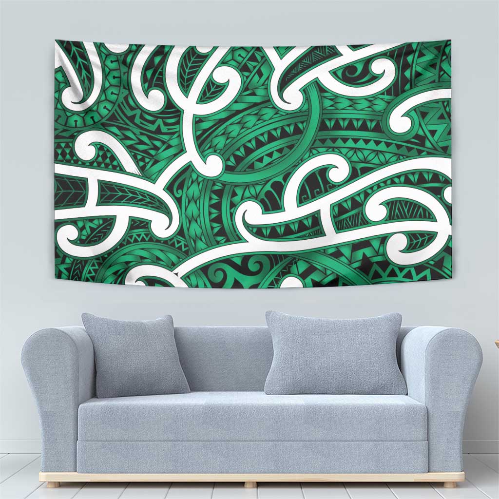 Aotearoa Maori Kowhaiwhai Tapestry Kakariki Puhoro and Patiki LT9 - Polynesian Pride