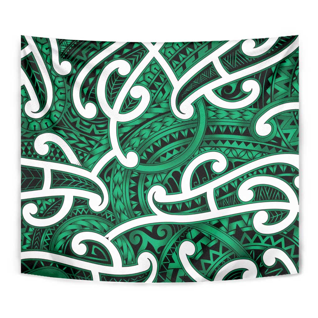Aotearoa Maori Kowhaiwhai Tapestry Kakariki Puhoro and Patiki LT9 - Polynesian Pride