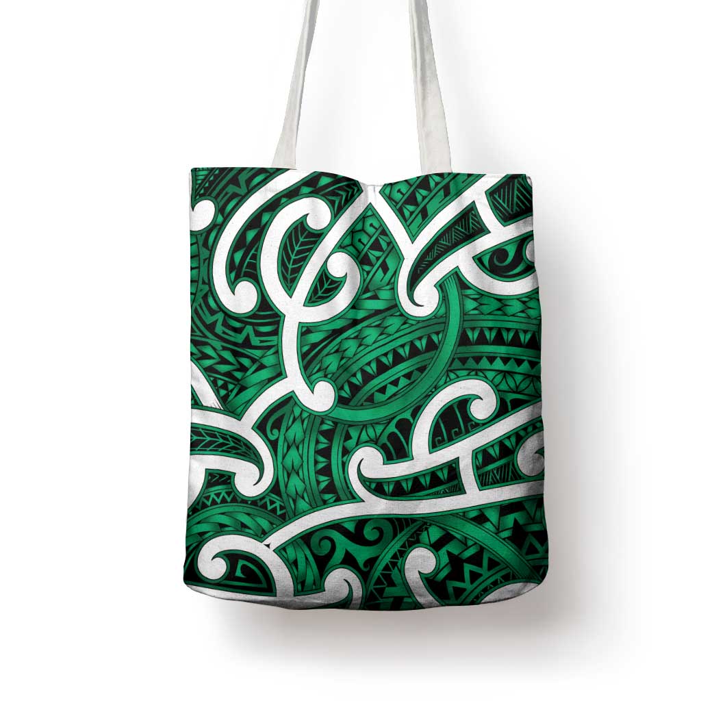 Aotearoa Maori Kowhaiwhai Tote Bag Kakariki Puhoro and Patiki