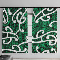 Aotearoa Maori Kowhaiwhai Window Curtain Kakariki Puhoro and Patiki