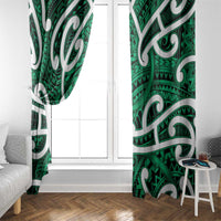 Aotearoa Maori Kowhaiwhai Window Curtain Kakariki Puhoro and Patiki