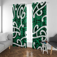 Aotearoa Maori Kowhaiwhai Window Curtain Kakariki Puhoro and Patiki
