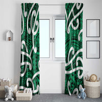 Aotearoa Maori Kowhaiwhai Window Curtain Kakariki Puhoro and Patiki