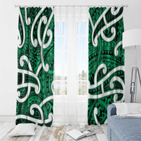 Aotearoa Maori Kowhaiwhai Window Curtain Kakariki Puhoro and Patiki